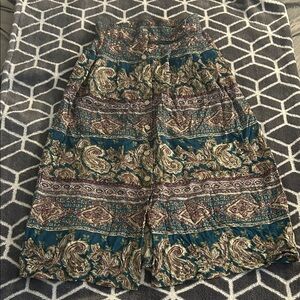 Bohemian Teal Paisley Print Women's Skirt